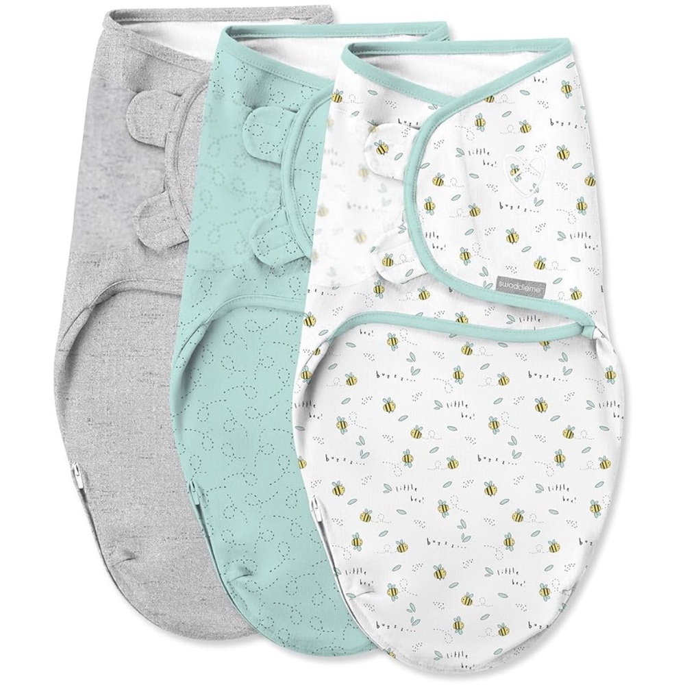 Swaddle me by Ingenuity little bees original swaddle set. Size SM/MED
